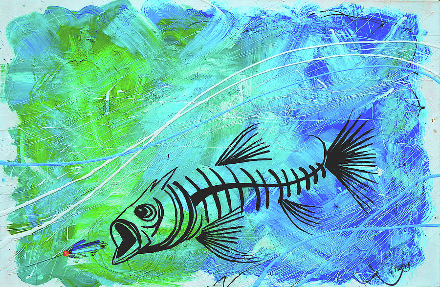 Fish Painting - Crystal Fish by Jack Hanzer Susco