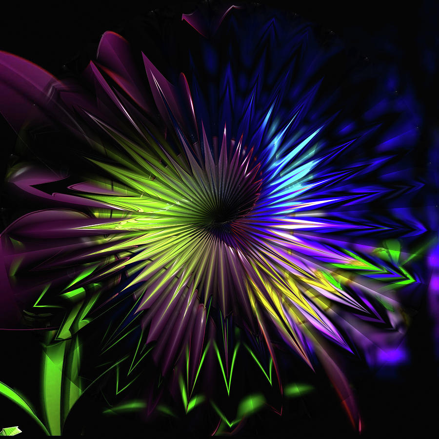 Crystal Flower Digital Art by Kathy Kelly