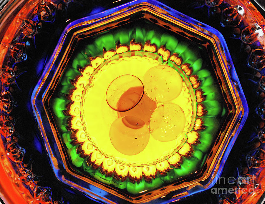Abstract Photograph - Crystal Glass and Rainbow Water by Nancy Mueller