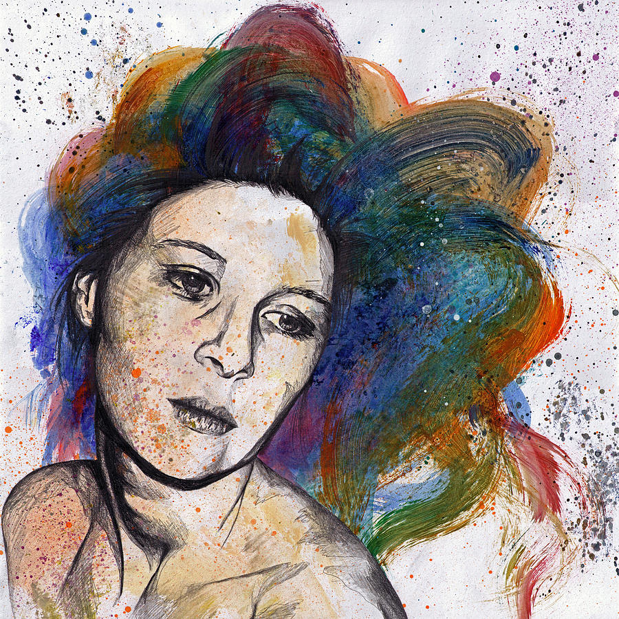 Crystal - street art female portrait with rainbow hair Drawing by Marco Paludet - Fine Art America Crystal - street art female portrait with rainbow hair Drawing by Marco Paludet - Fine Art America