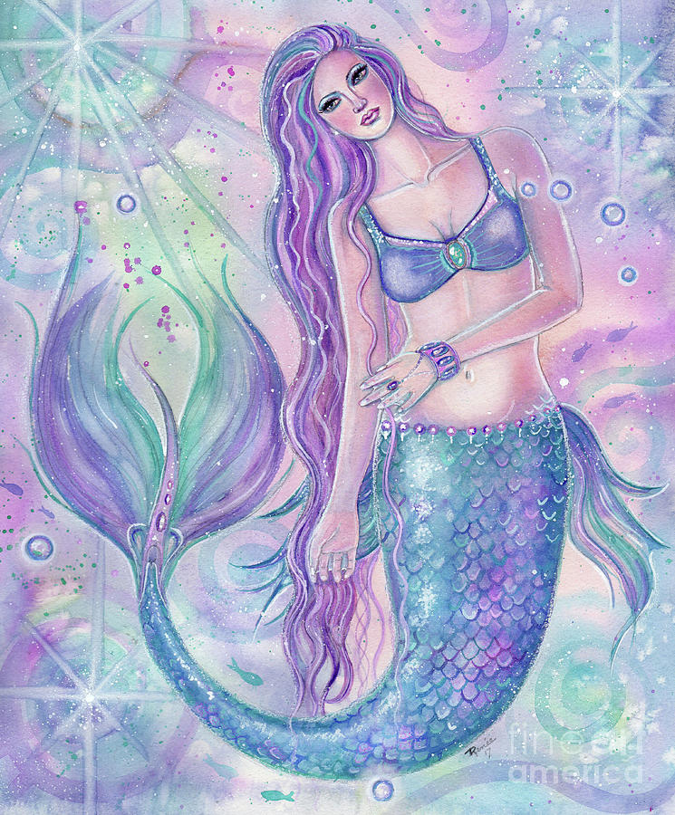 Mermaid Painting - Crystal Mermaid by Renee Lavoie