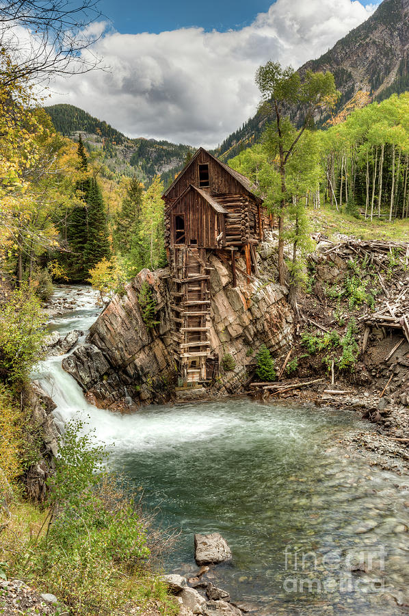 Crystal Mill Photograph - Crystal Mill in Fall Colors Colorado by Tibor Vari