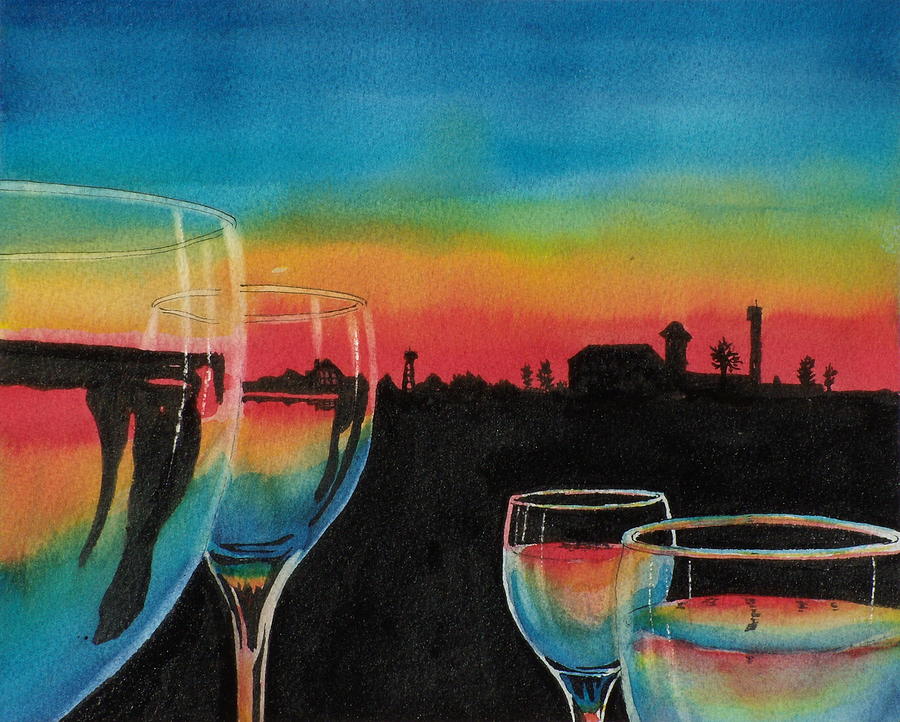 Crystal Sunset Painting by Vic Delnore
