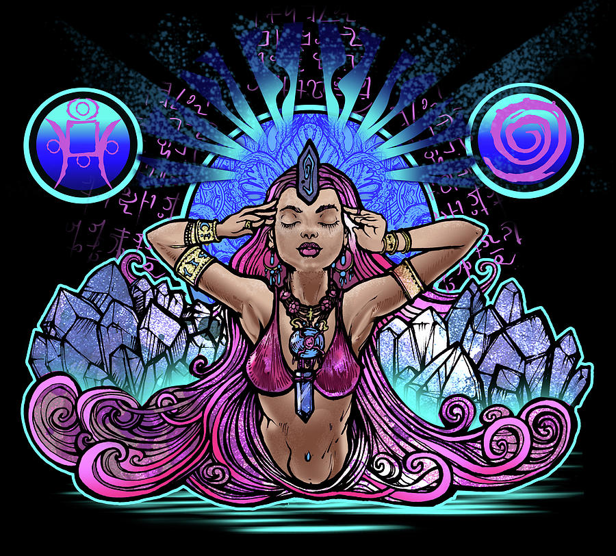 New Age Mixed Media - Crystal Thoughts by Thomas Ambrose DENNEY New Age Mixed Media - Crystal Thoughts by Thomas Ambrose DENNEY