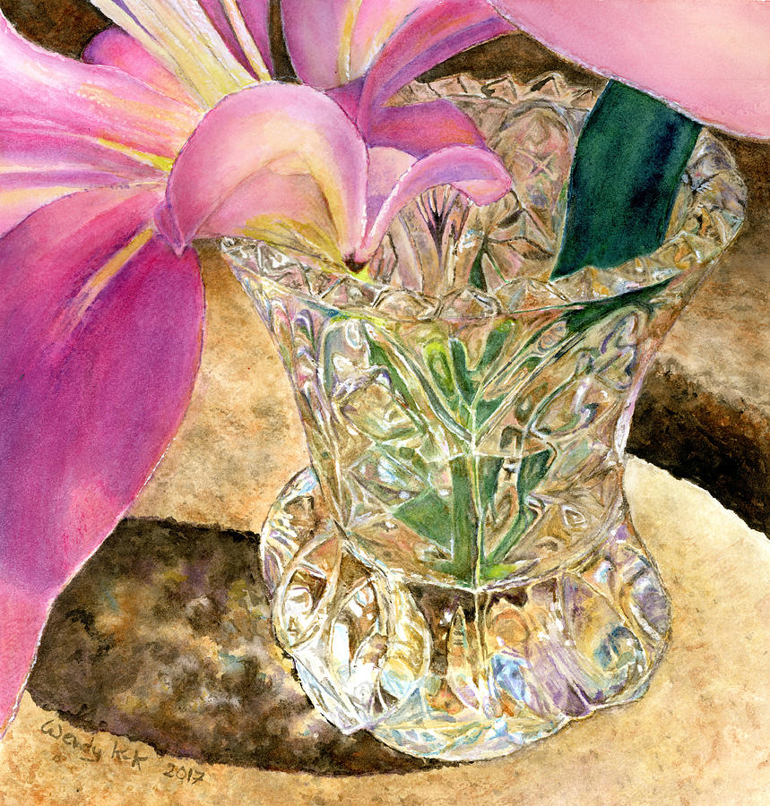 Crystalline Lily Painting by Wendy Keeney-Kennicutt