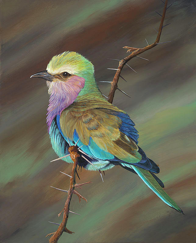 Nature Painting - Crystals bird by AnnaJo Vahle