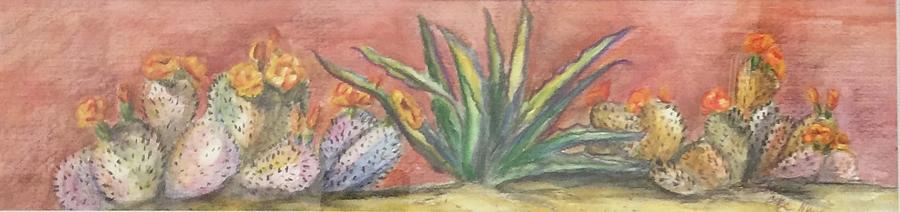 Cactus in a Row Painting by Charme Curtin