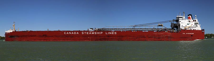 Boat Photograph - CSL Assiniboine panorama 2 by Mary Bedy