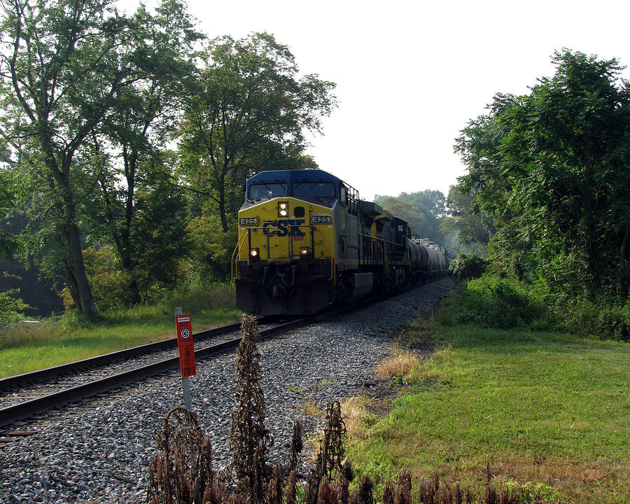 CSX 425 Coming Down the Tracks Photograph by George Jones