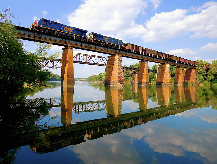 CSX Coal Train Over The Congaree Color Photograph By Joseph C Hinson