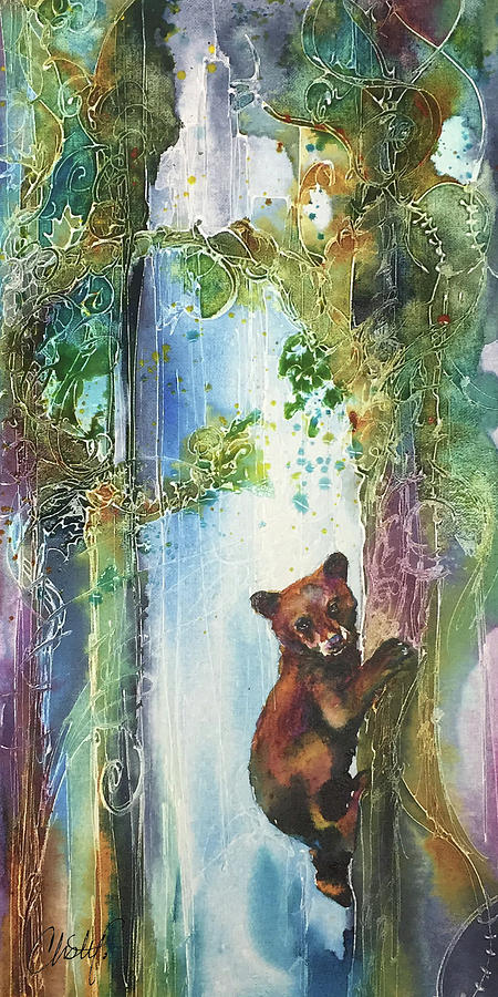 Cub Bear Climbing by Christy Freeman Stark Cub Bear Climbing by Christy Freeman Stark