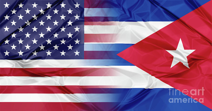 Cuba And Usa Flags Photograph
