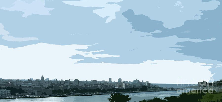 Cuba City and Skyline Art ed2 Digital Art by Francesca Mackenney