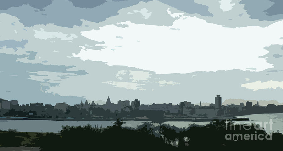 Cuba City and Skyline Art Ed3 Digital Art by Francesca Mackenney