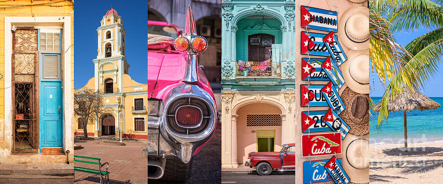 Landmark Photograph - Cuba collage by Delphimages Photo Creations