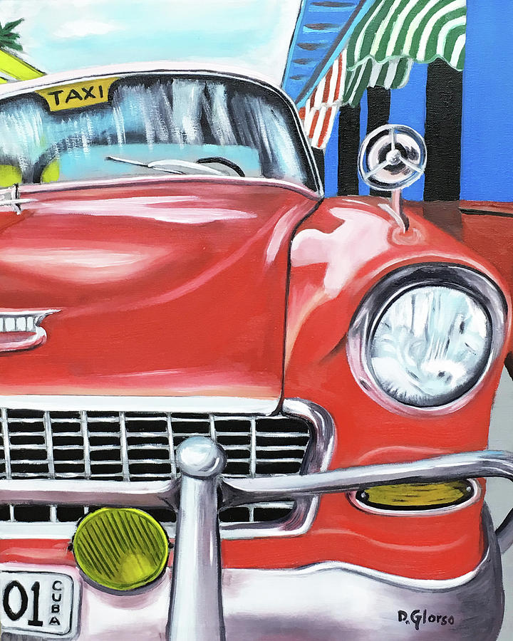 Cuba Taxi - 01 Painting by Dean Glorso