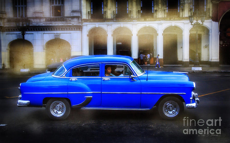 Cuban Blue Car Photograph by Craig J Satterlee