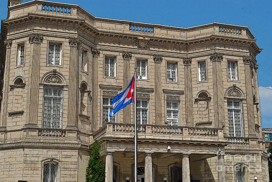 Flag Photograph - Cuban Embassy Today by Jost Houk