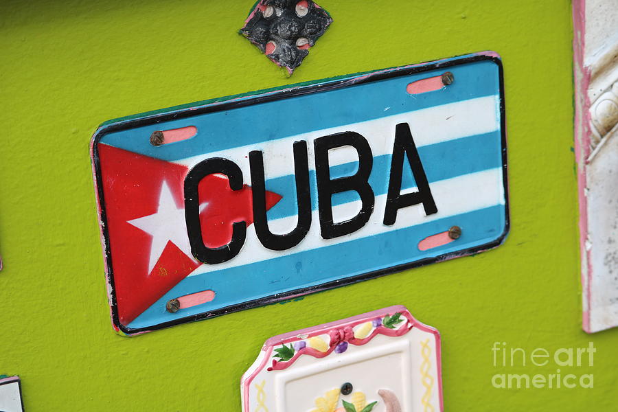 Cuban License Plate Sign Photograph by Carol Groenen