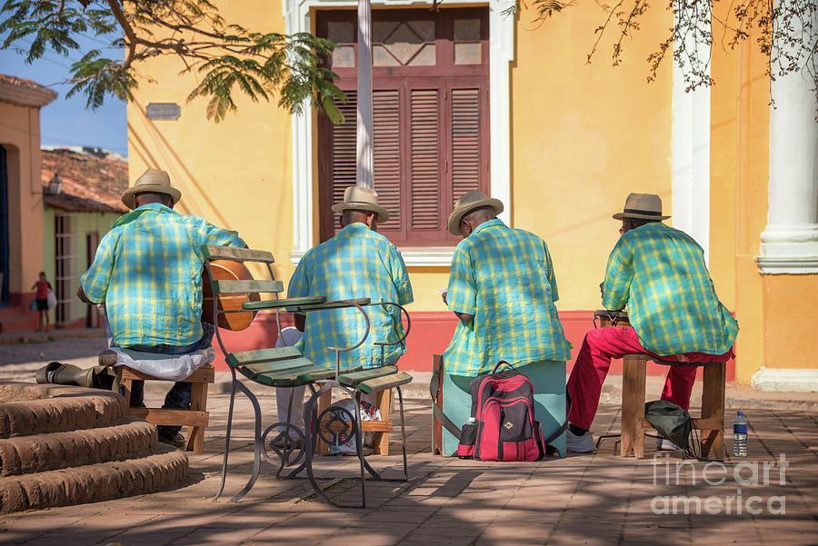 Music Photograph - Cuban music, street musicians in Trinidad by Delphimages Photo Creations
