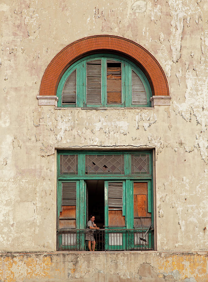 Cuban Woman On San Pedro Balcony Havana Cuba Photograph