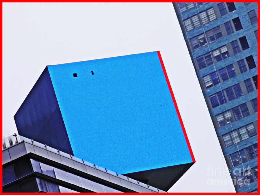 Cube on 42nd Street Blue Photograph by Sarah Loft