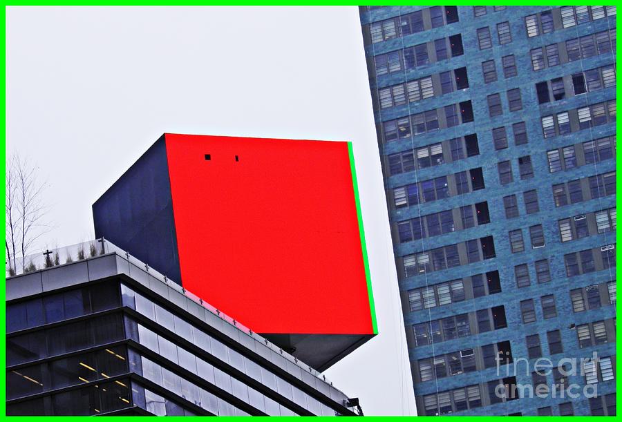 Cube on 42nd Street Red 2 Photograph by Sarah Loft
