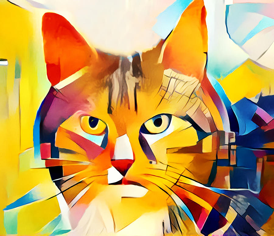 Cubic color cat Digital Art by Yury Malkov