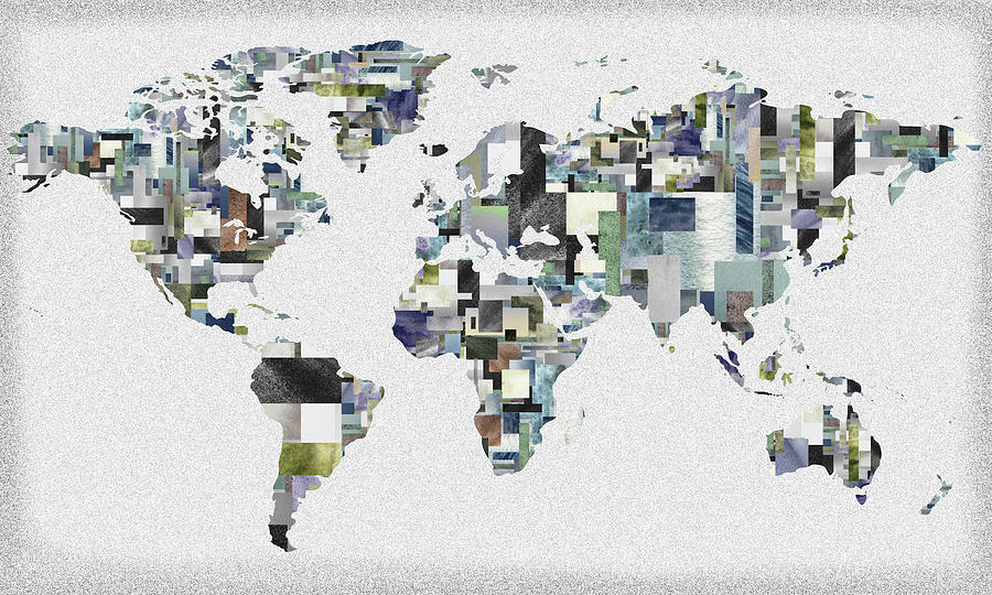 Cubical World Watercolor Map Painting