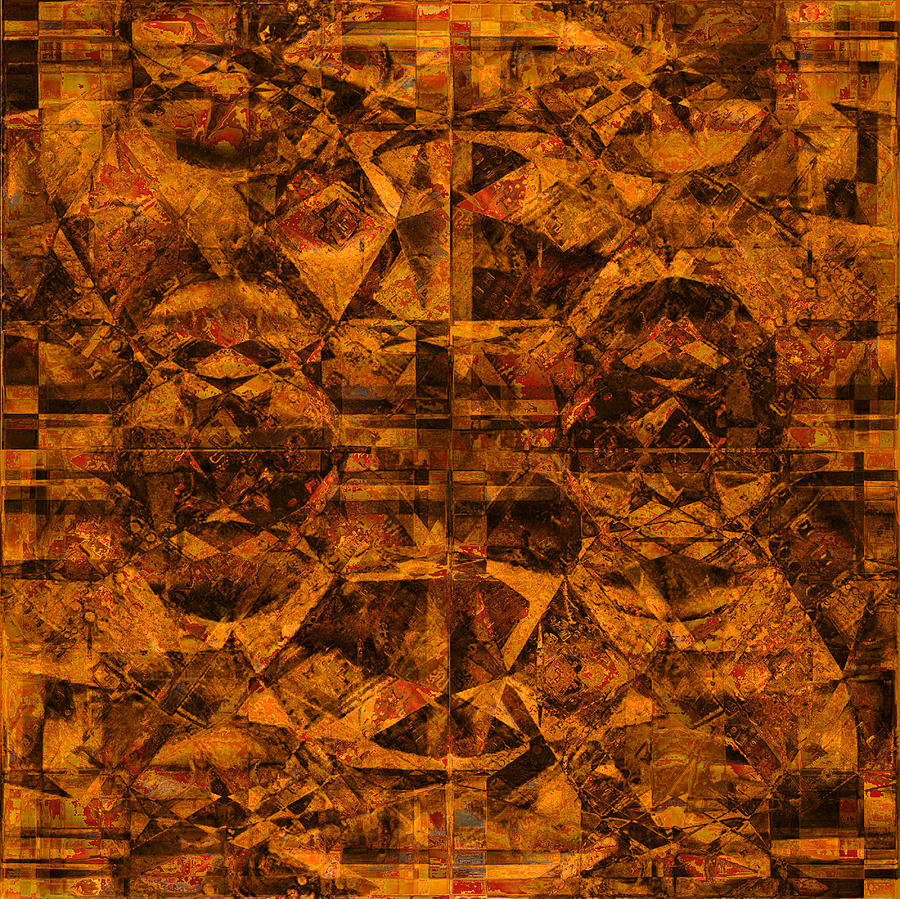 Cubism Abstract Gold Rust Photograph by Suzanne Powers