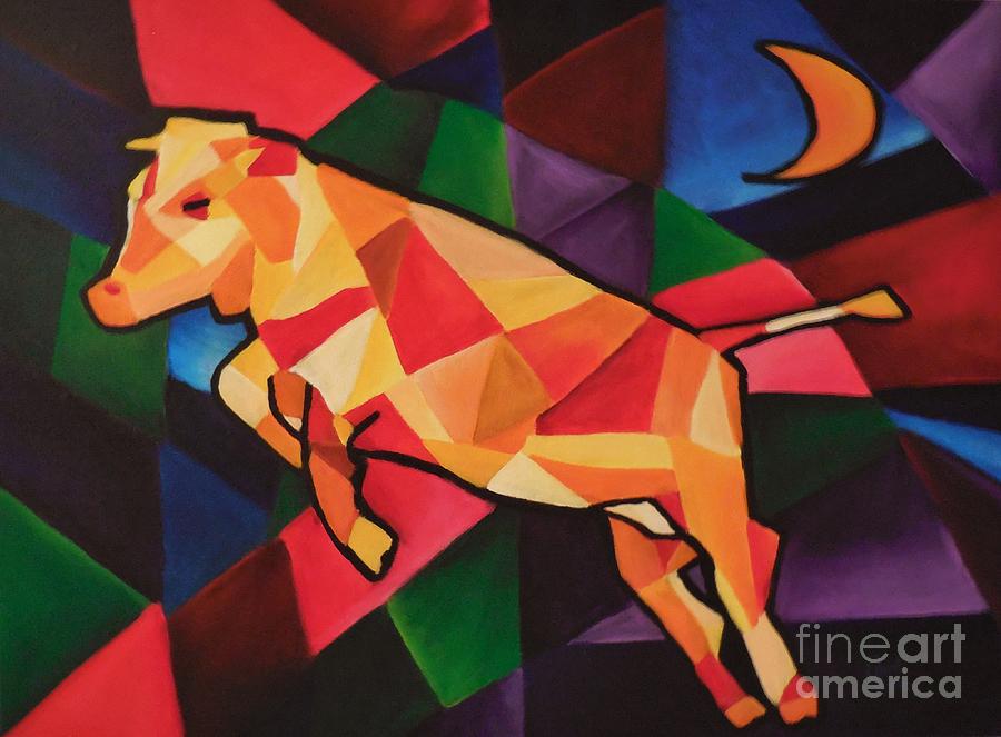 Cubism Cow Painting by Cami Lee