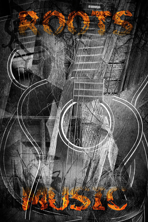 Cubist Guitar with Roots Music Photograph by Randall Nyhof