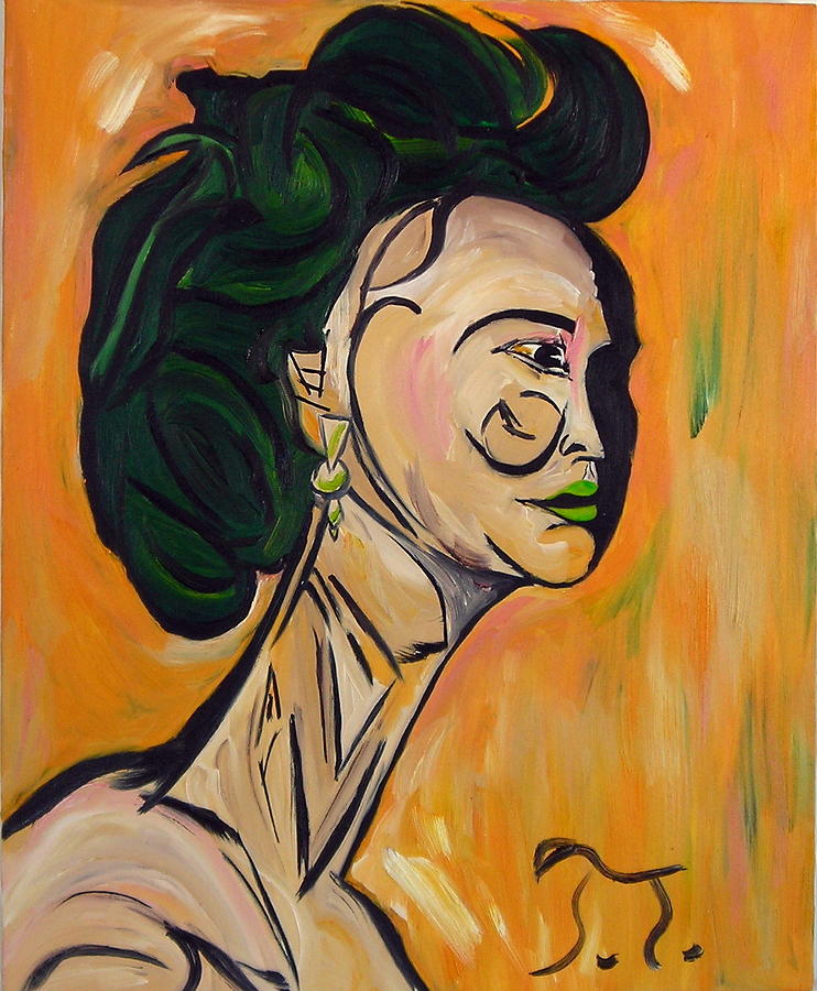 Cubist Yoko Painting by Troy Thomas