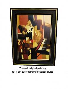 Cubistic Room With Piano Painting by Yunessi Cubistic Room With Piano Painting by Yunessi