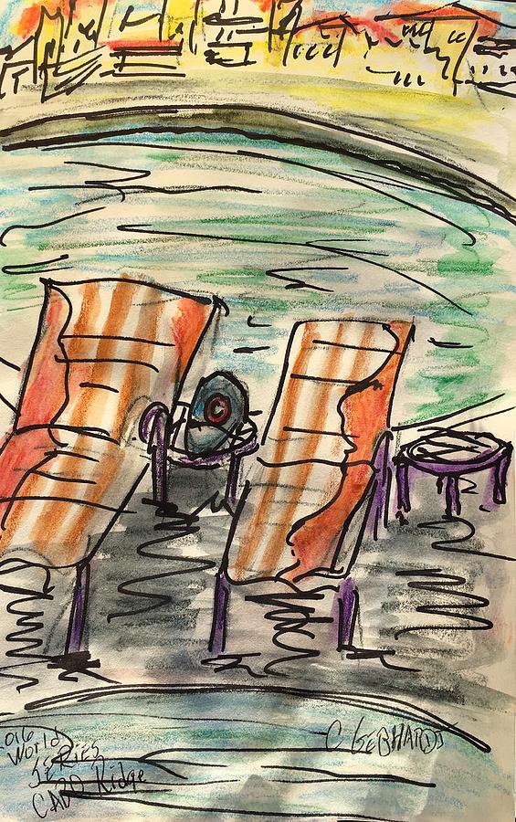 Lounge Chairs Painting by Chuck Gebhardt