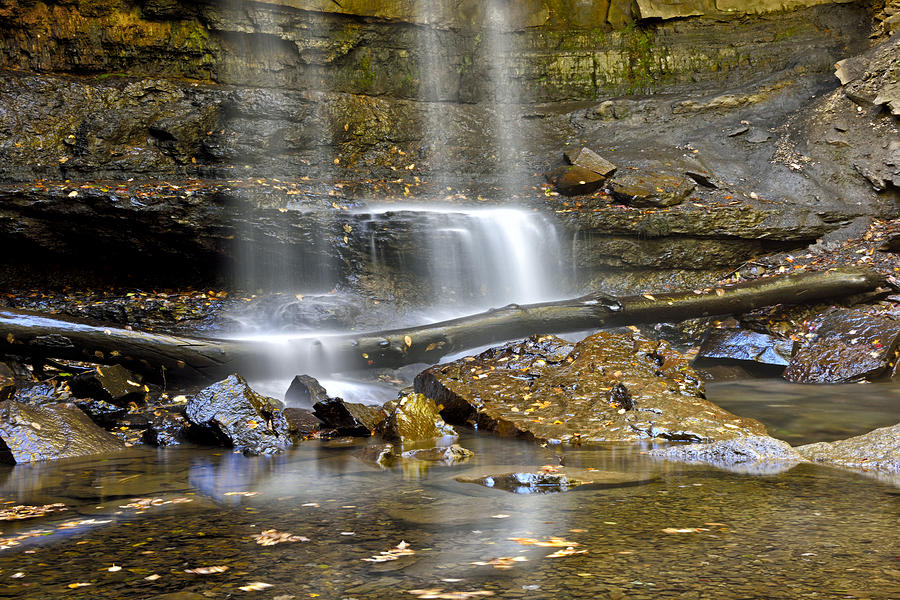 Cucumber Falls detail - Ohiopyle State Park Photograph by Brendan Reals