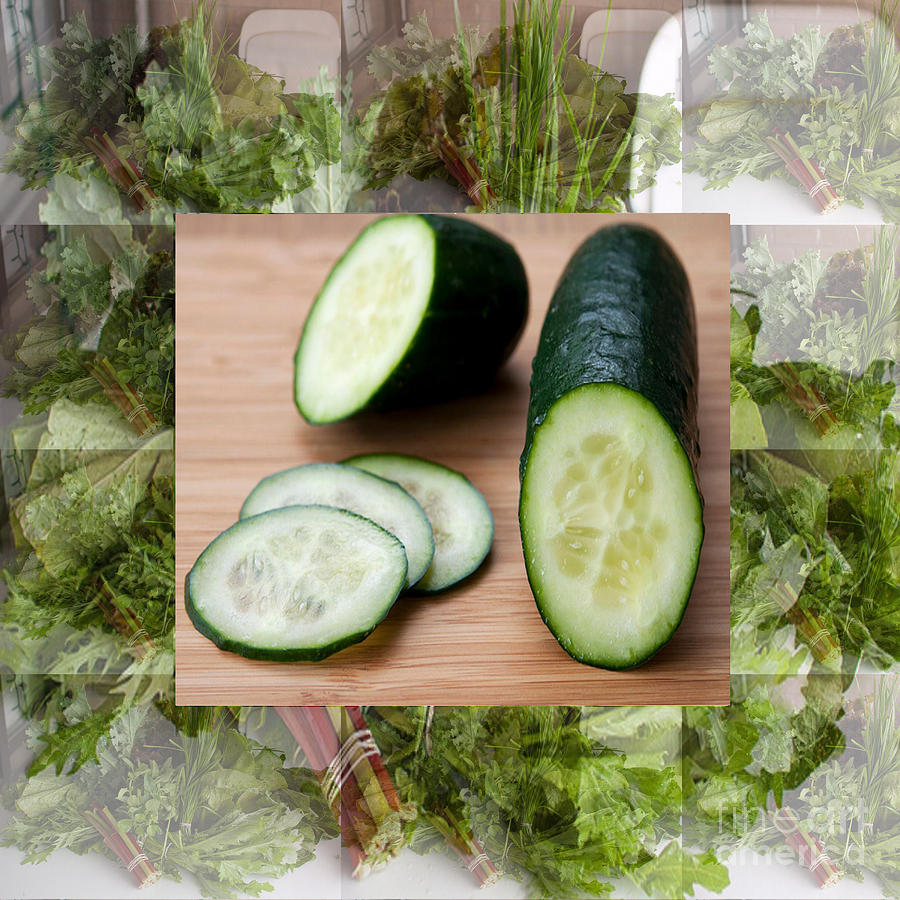 Cucumber Salad Fresh Veggie Vegetable Kitchen Cuisine Chef Posters Pod Pillows Curtains Duvets Tote Photograph