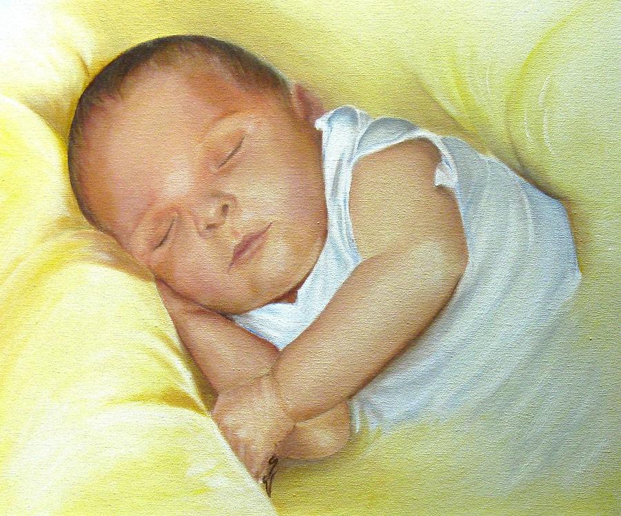 Child Painting - Cuddles by Janine Shideler Child Painting - Cuddles by Janine Shideler