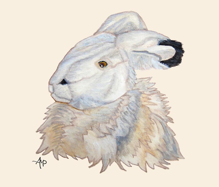 Cuddly Arctic Hare Painting by Angeles M Pomata