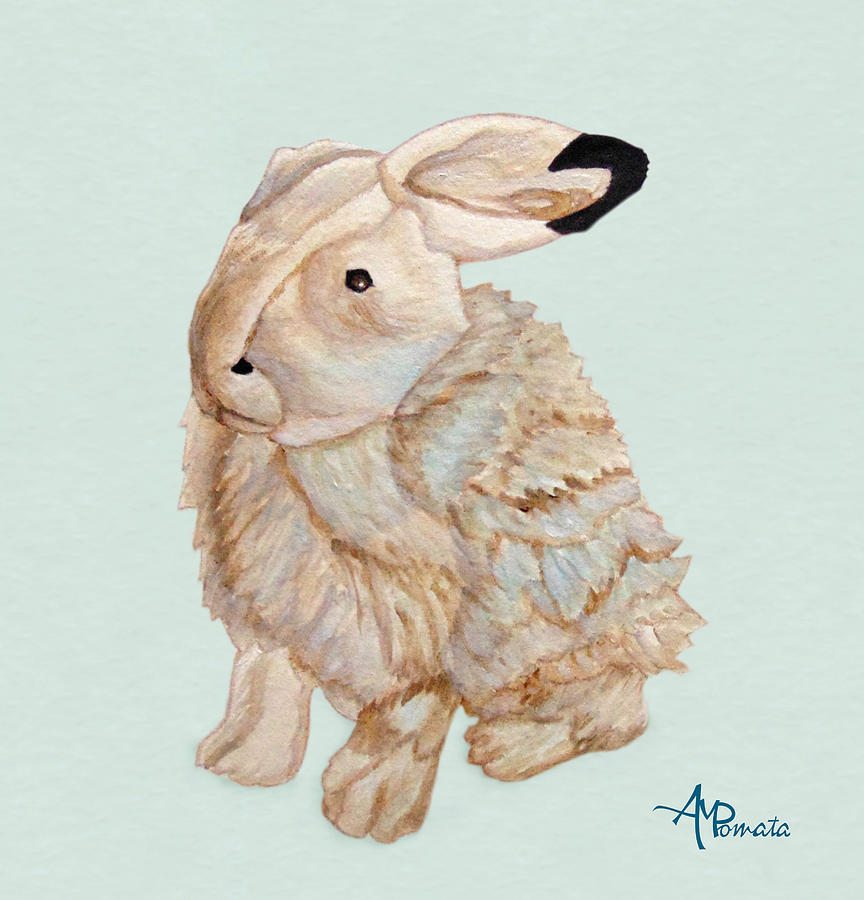 Cuddly Arctic Hare II Painting by Angeles M Pomata