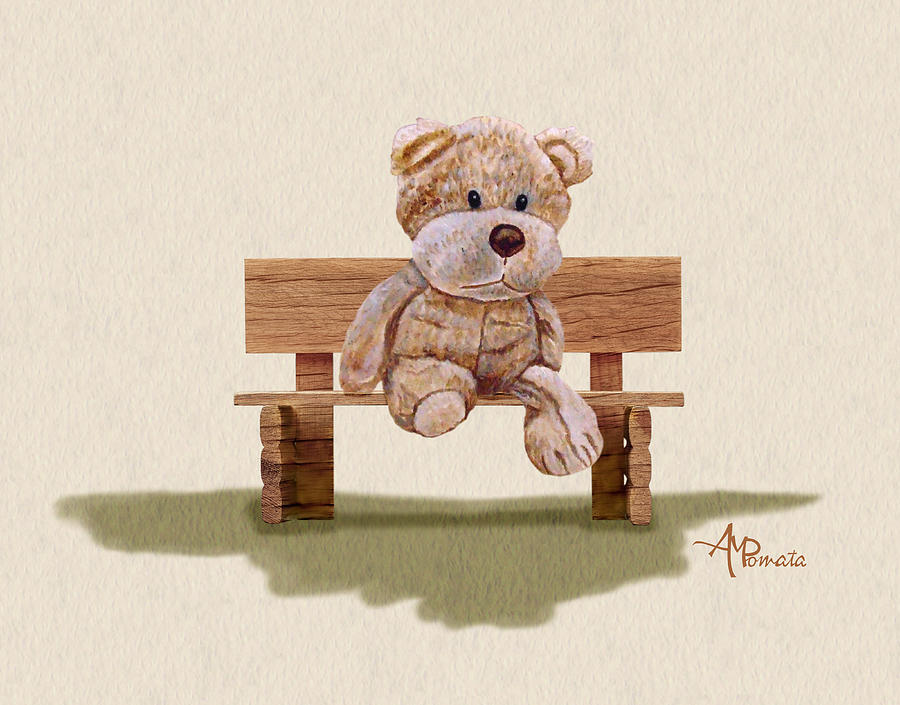 Cuddly At The Park Painting by Angeles M Pomata