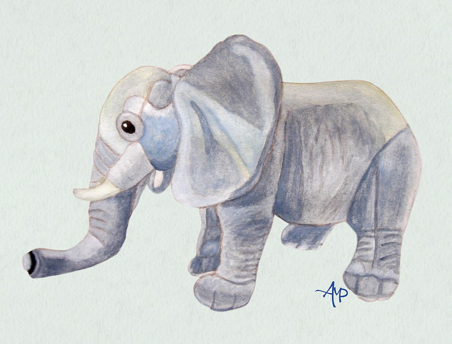 Cuddly Elephant II Painting by Angeles M Pomata