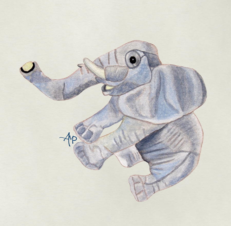 Cuddly Elephant III Painting by Angeles M Pomata