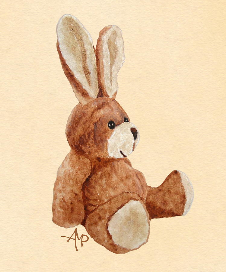 Cuddly Rabbit Painting by Angeles M Pomata