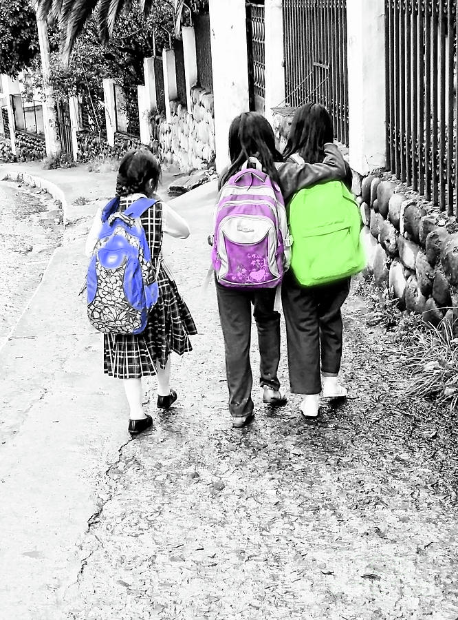 Cuenca Kids 905 - Schools Out Photograph by Al Bourassa