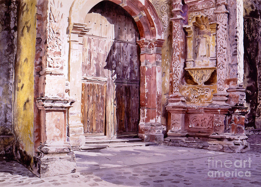 Cathedral Painting - Cuernavaca Cathedral by David Lloyd Glover