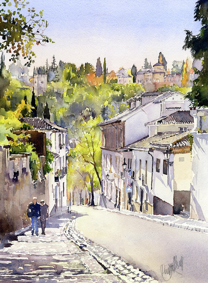 Alhambra Painting - Cuesta Chapiz Granada by Margaret Merry