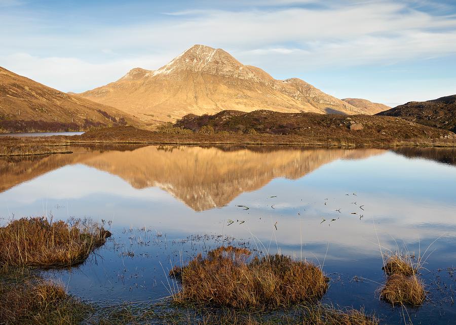 Cul Beag and an Assynt Mountain Lake Photograph by Stephen Taylor