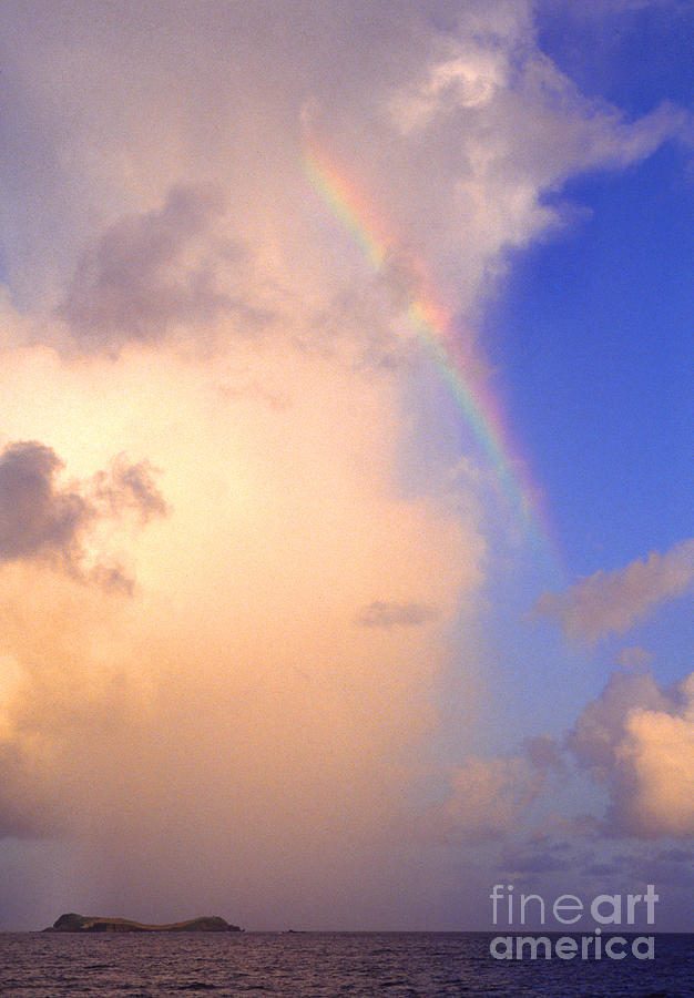 Culebra Rain Cloud And Rainbow Photograph