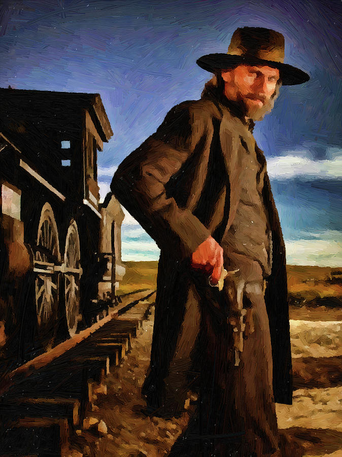 Western Painting - Cullen Bohannon Anson Mount - Hell On Wheels by Peter Nowell